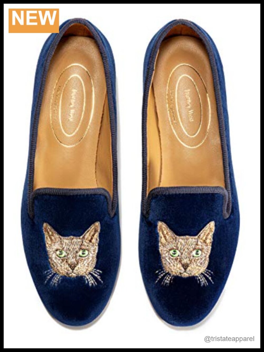 Velvet Loafer Flat with Embroidery Slip-On Smoking Slipper